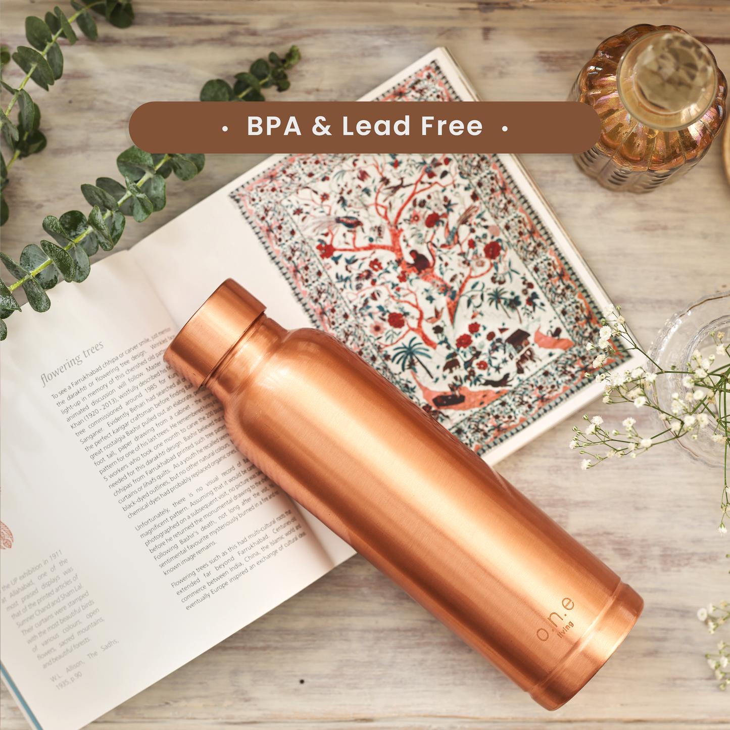Copper Bottle | 1 Litre | Plain | Improves Digestion