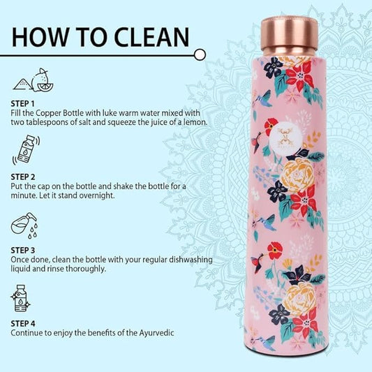 Embrace Wellness Copper Water Bottle| 1 Litre | Plain | Improves Digestion